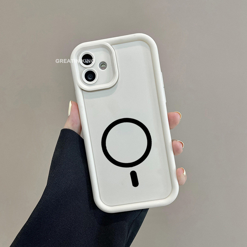 Samsung Galaxy A06 Magnetic Case เคสโทรศัพท์ TPU แบบนุ่มพร้อมสติ๊กเกอร์ชาร์จไร้สาย