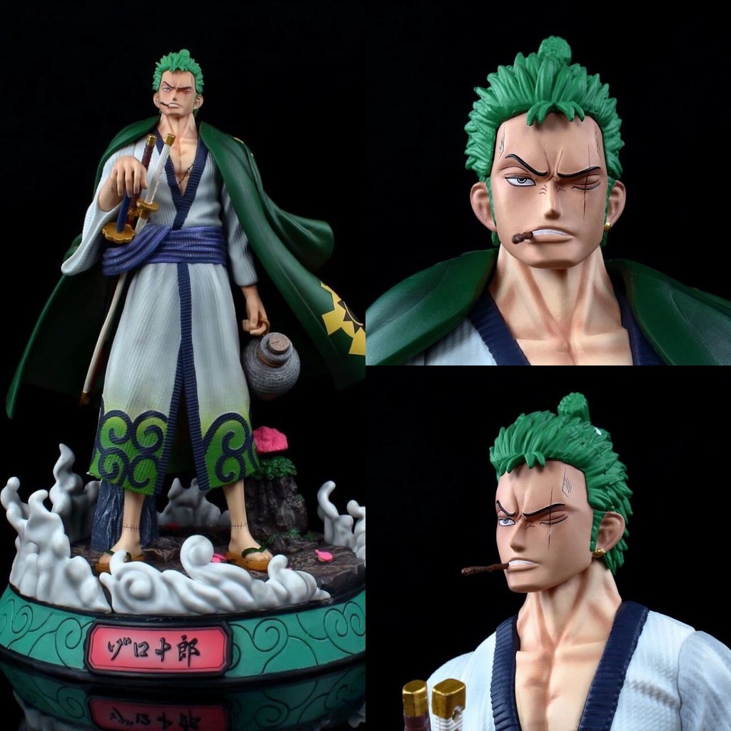 One Piece Zoro Three Swords Wano Country Fantasy Kimono Zoro รูปปั้นขนาดใหญ่ Boxed Figure Model