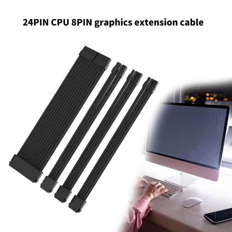 Homeiu Modular สายไฟชุดสําหรับคอมพิวเตอร์ ATX24Pin PCIE 6+2Pin CPU 8P