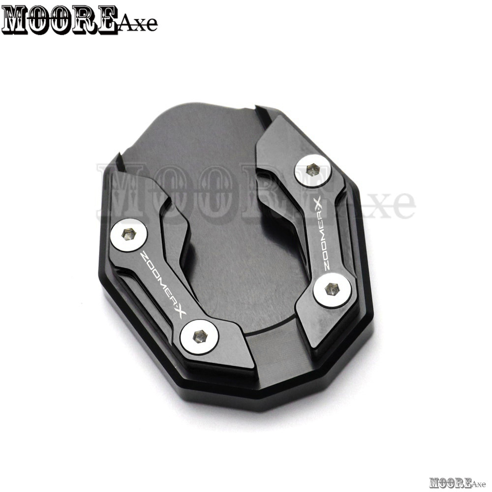 MooreaxeสําหรับHonda Zoomer Zoomer-X 2010 - 2023 2024 รถจักรยานยนต์ด้านข้างKickstand Extensionแผ่นดัดแปลงCNCขาตั้งขยายแผ่นStabilityอุปกรณ์เสริมPVC T1