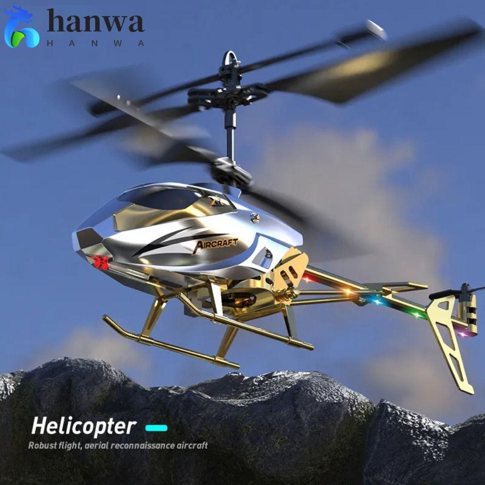 Hanwa RC เฮลิคอปเตอร์, ชาร์จ USB สีแดง/สีฟ้า/ทอง/เงินรีโมทคอนโทรลเครื่องบิน,งานอดิเรกชาร์จ 3.5CH 2.5CH โลหะ Mini Drone ของขวัญวันเด็ก