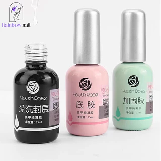Youth Rose เบสท็อป​ กุหลาบ เบสกุหลาบ ท็อปเจล เคลือบเล็บเจล เบสโค้ท ท็อปโคทเล็บ15ml/ขวด