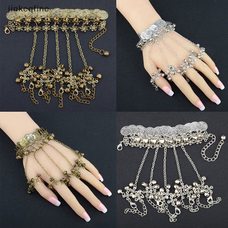 KTH แหวนเล็บพื้นหลังเล็บแฟชั่น Hollow สร้อยข้อมือ Chain Bell แหวนเล็บรุ่นภาพยิง Prop เล็บออกแบบ Photograpy ร้อน
