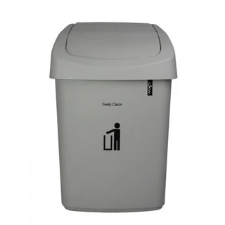 GlobalHouse DKW ถังขยะฝาสวิง 25 ลิตร 28x34.3x51ซม. รุ่น HH-207P สีเทาอ่อน สินค้าของแท้คุณภาพดี