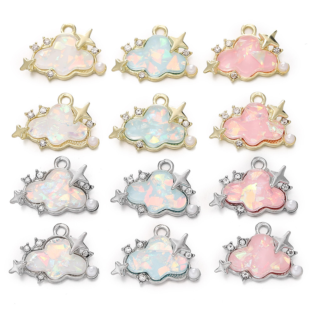 St. kunkka 1 ชิ้นโลหะผสม Cloud จี้จุดเพชรจี้ High Color Retention สําหรับ DIY สร้อยข้อมือสร้อยคอจี้ทํา