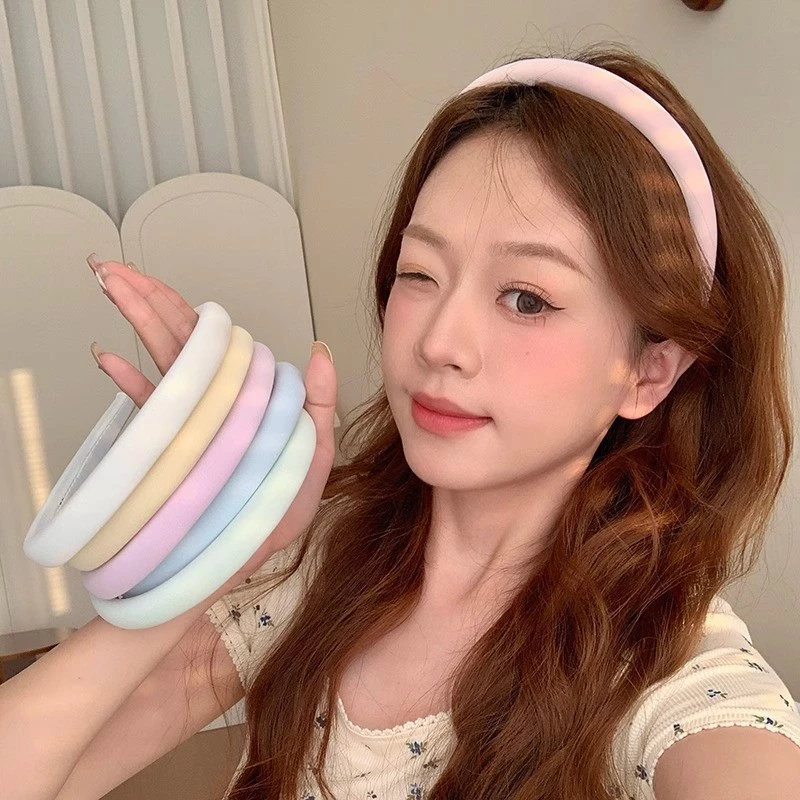 แฟชั่น Morandi ฤดูใบไม้ผลิสีหวานที่คาดผมบาง Headwear เครื่องประดับผม