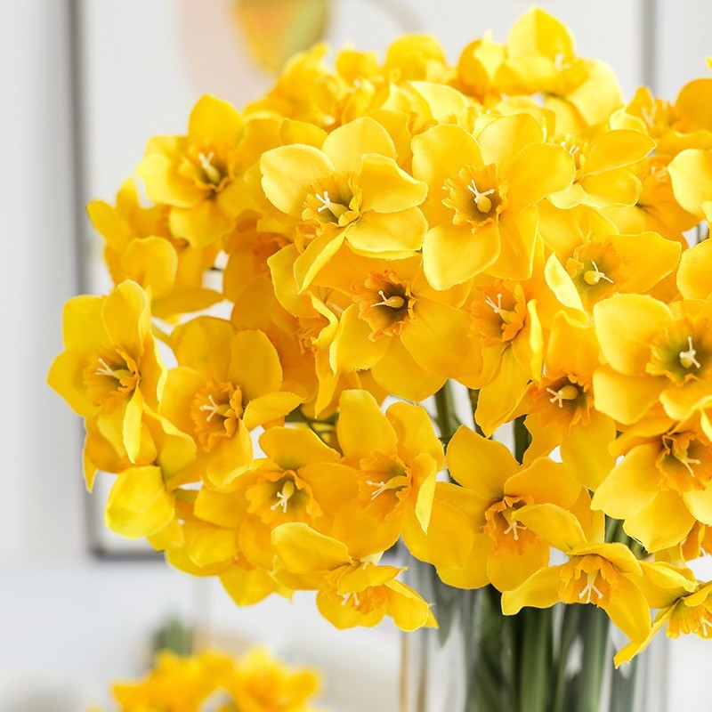 6 ชิ้น/เซ็ตประดิษฐ์ Narcissus ช่อดอกไม้สําหรับตกแต่งบ้านช่อดอกไม้งานแต่งงานสําหรับเจ้าสาว Photo Props ราคา ถูกที่สุด ดีลบีเคเค แกลเลอรีภาพที่ 7