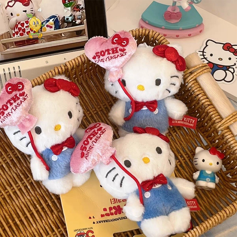 [mozh] Sanrio Plush ตุ๊กตาของเล่นน่ารัก Hello Kitty ตุ๊กตา Kt แมวสาวของขวัญตุ๊กตากระเป๋าจี้ขนาดเล็ก Kawaii พวงกุญแจตกแต่งของเล่นเด็ก [TH]