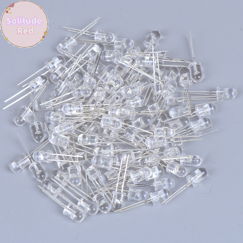Solitudered 100 ชิ้น 5 มิลลิเมตร LED คละชุดสีขาวสีเขียวสีแดงสีฟ้าสีเหลือง Emitg Diode TH