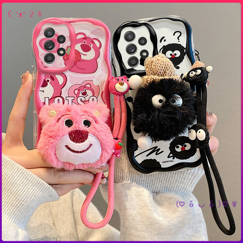 SAMSUNG ปลอกสําหรับsamsung A32 A31 A25 A24 A23 A22 A21S A15 M22 M32 4g 5Gกรณี3Dตุ๊กตาPlush Winnie the Pooh Pacaสุนัขน่ารักเคสโทรศัพท์