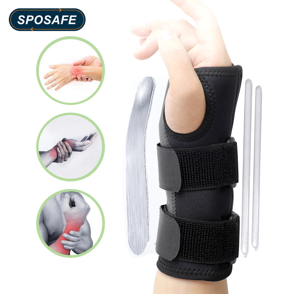 1pcs Carpal อุโมงค์สายรัดข้อมือ 2 สายรัดและโลหะ Splint Stabilizer - ช่วยบรรเทา Tendinitis โรคข้ออักเสบ Carpal อุโมงค์ปวด