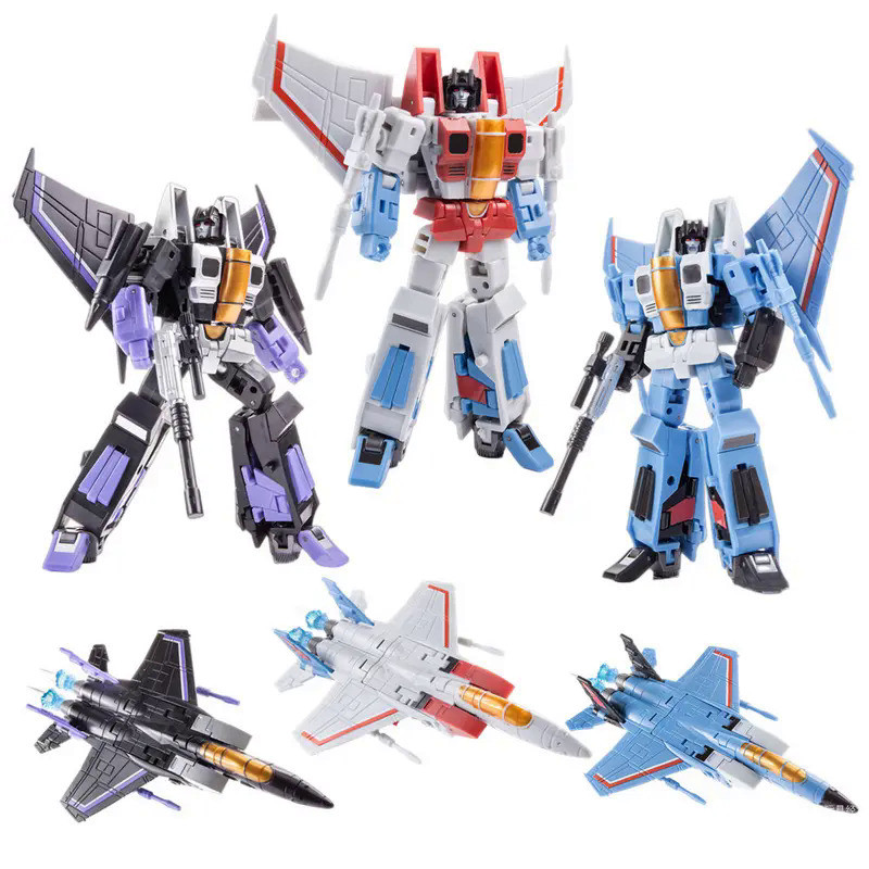 3Pcs/Set Transformers Toys Fighter Squad  Starscream Thundercracker Skywarp Action Figure Deformatio