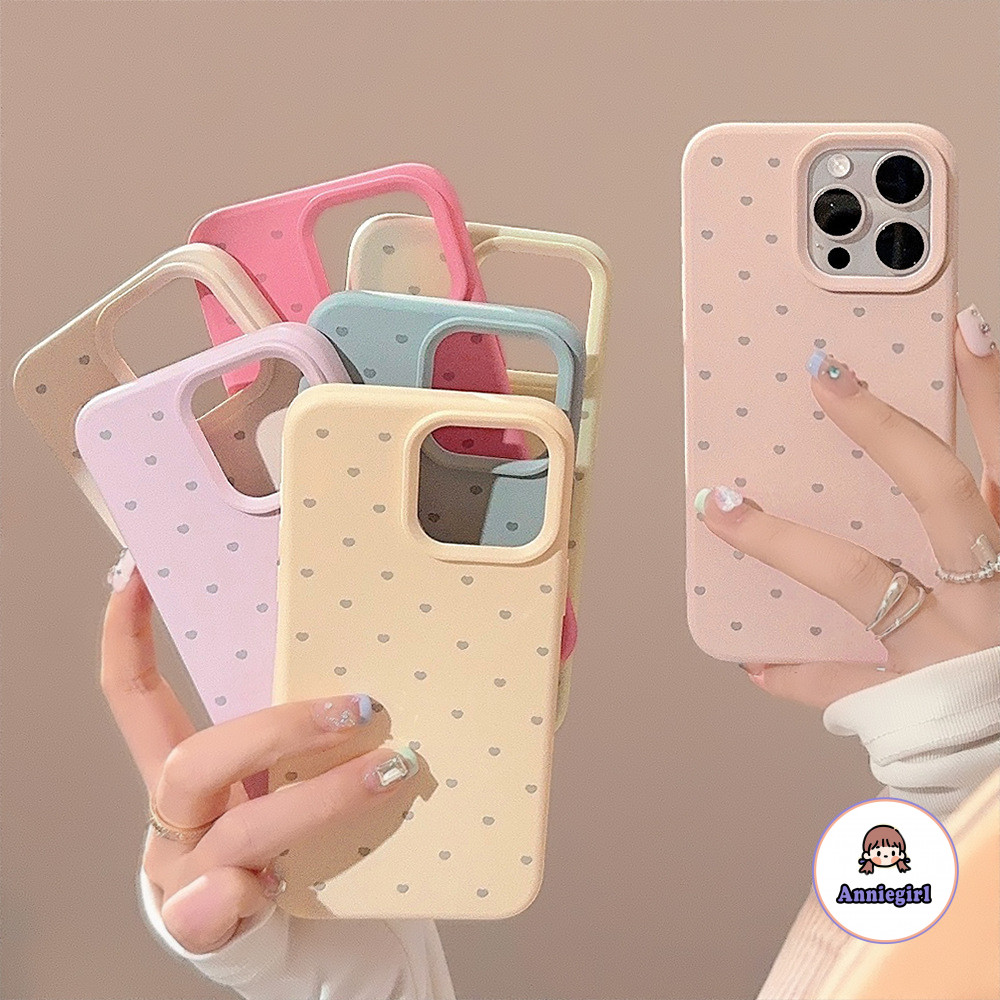 Girly Love Heart Macron สีเคสโทรศัพท์สําหรับ IPhone 16 14 15 Pro Max 12 13 Promax Dirt Resistance กันกระแทกซิลิโคนอ่อนนุ่มโทรศัพท์ฝาหลัง