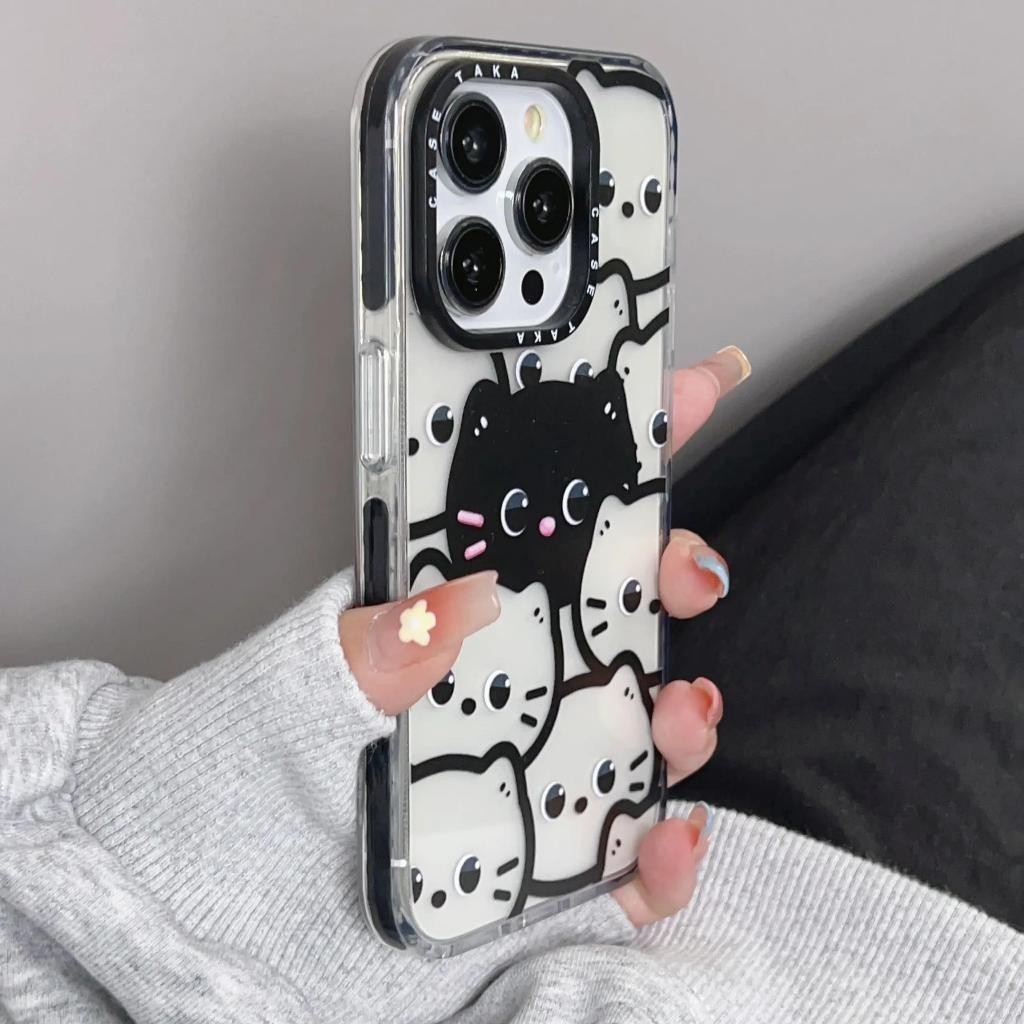 เคสโทรศัพท์มือถือ TPU นิ่ม แบบใส กันกระแทก ลายแมวน่ารัก สําหรับ iPhone 15 11 11 15pro - รูปที่ 2