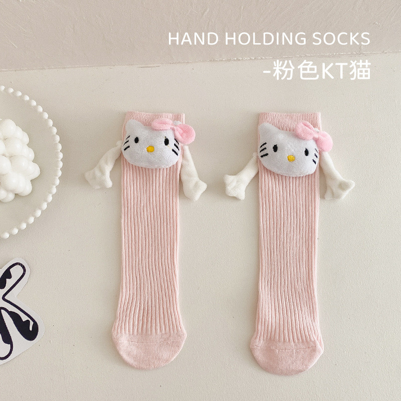 Cinnamoroll เด็กแม่เหล็ก Hand-Holding ถุงเท้าหญิงฤดูใบไม้ร่วง Kuromi HelloKitty ใหม่กลาง-หลอดตุ๊กตาถุงเท้า - รูปที่ 6