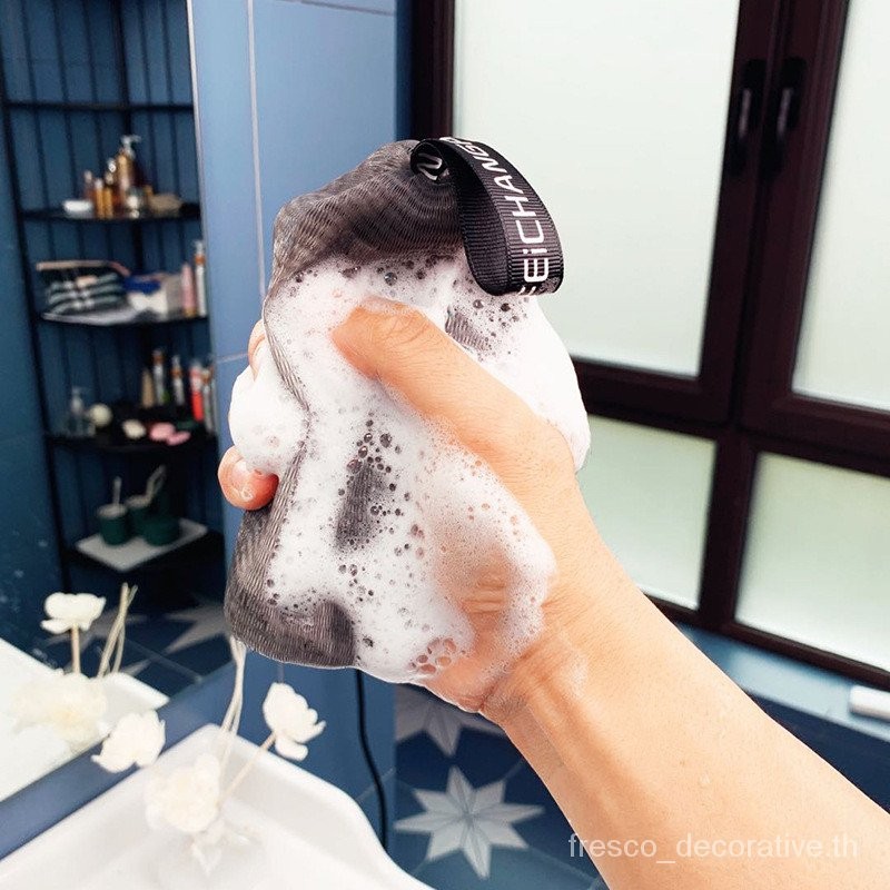 ถุงสบู่ฟองหนา4ชั้นทนทาน-ถุงตาข่ายทำความสะอาดง่าย-ตาข่ายฟองห้องน้ำ