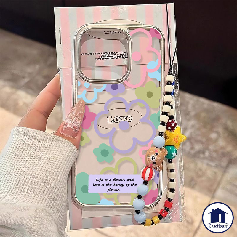 เคสนิ่มชุบใสลายดอกไม้หลากสีสัน เข้ากันได้กับ iPhone 13 11 14 15 12 Pro Max 7 8 Plus XR X 12 13 15 14 Pro XS MAX SE 2020