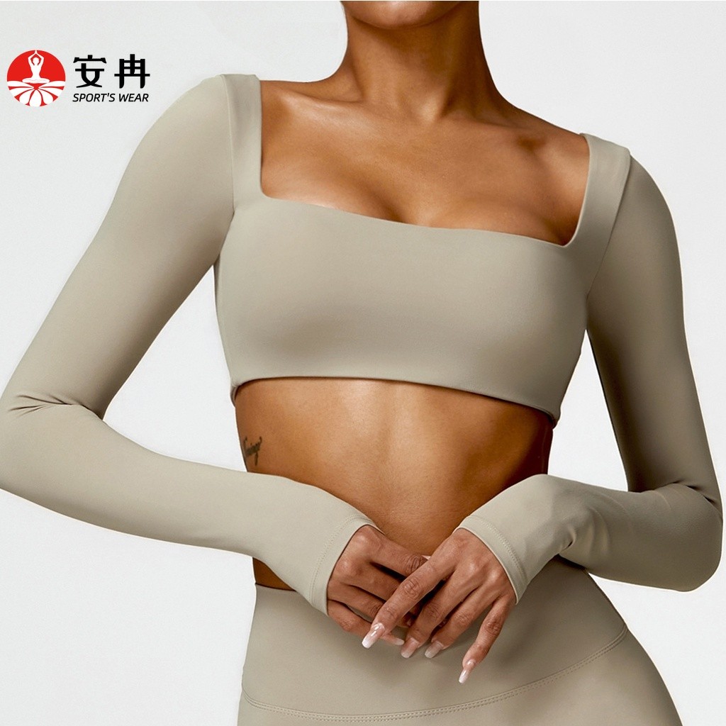 【Anran】เสื้อยืดแขนยาว เข้ารูป เป็นมิตรกับผิว สําหรับออกกําลังกาย เล่นโยคะ วิ่ง ฟิตเนส