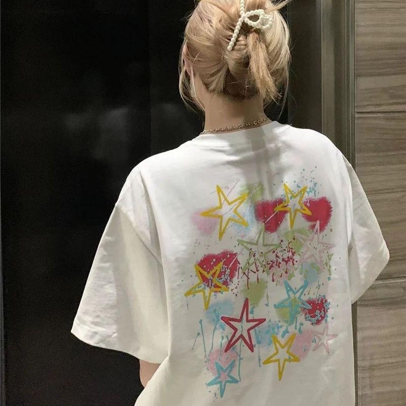 ส่งฟรี เสื้อยืดสกรีนลายcotton100% CM33 สไตรเกาหลี   สีไม่ตก เนื้อผ้าดี ตัดเย็บดี