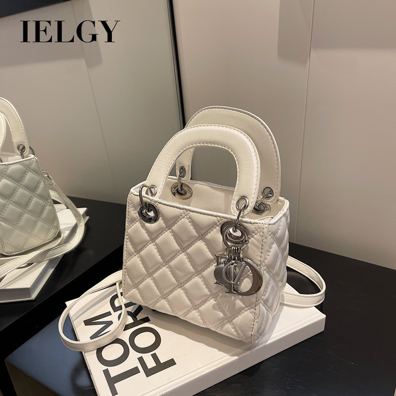 Ielgy High-End Fashion All-Match One-Shoulder Messenger Bag Diamond Portable Diana Bag