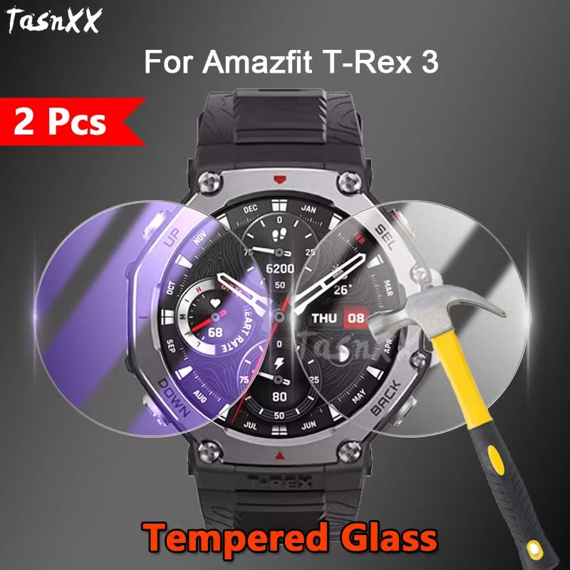 1/2/3/5 ชิ้นหรือ Amazfit T-Rex 3 SmartWatch 2.5D Ultra Slim HD Clear/Anti Purple Light 9H Tough กระจกนิรภัยป้องกันหน้าจอฟิล์ม