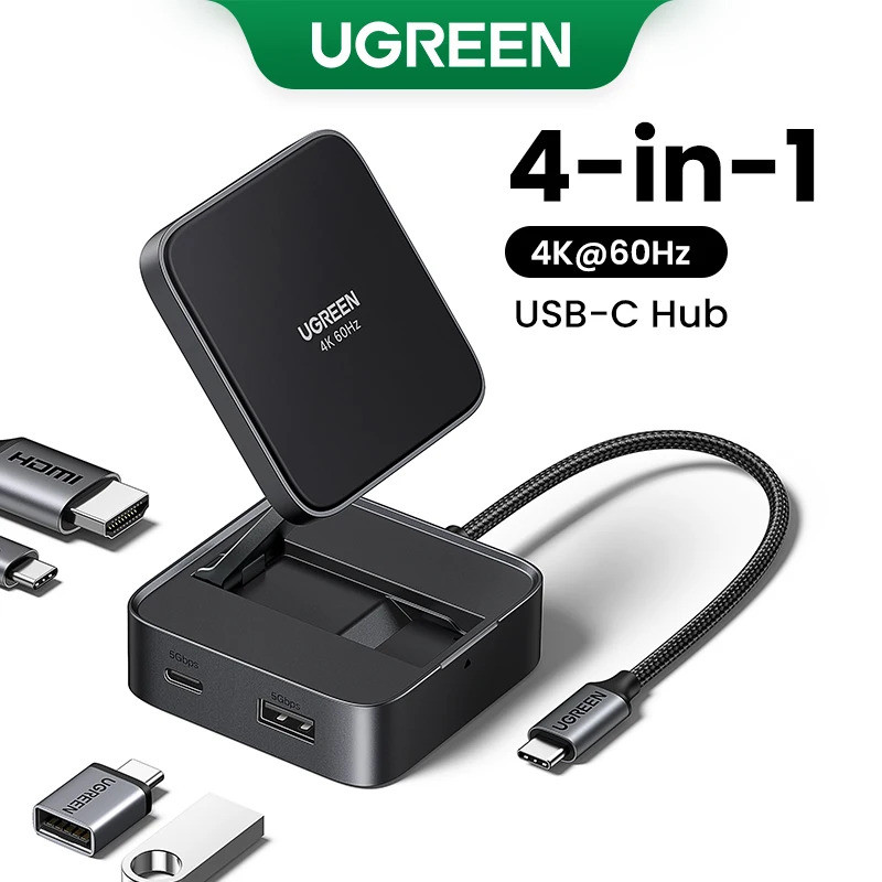 Ugreen พับ USB C HUB 4K60Hz HDMI PD100W USB3.0 Docking Station สําหรับโทรศัพท์แท็บเล็ตแล็ปท็อป Macbo