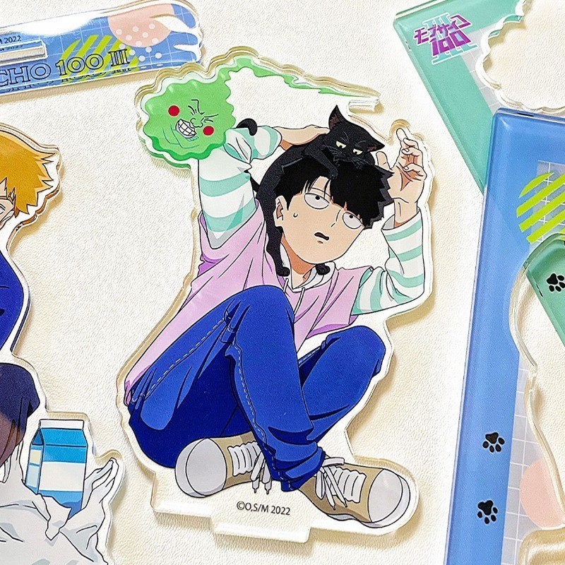 Mob Psycho Anime ขาตั้งอะคริลิค Ekubo Kageyama Shigeo Reigen Arataka การ์ตูนเดสก์ท็อปตกแต่งจอแสดงผลอ