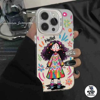 เคสไอโฟน11ซิลิโคนนุ่มเคสโทรศัพท์ Curly Haired Graffiti Girl For IPhone 11 13 12 14 15 11 Pro MAX 7PLUS X XR XS เคสมือถือ
