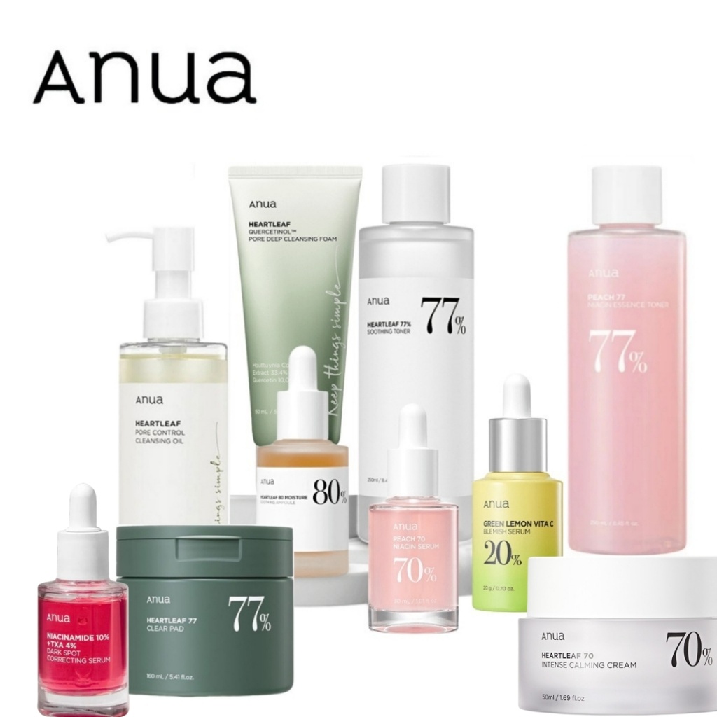 ANAU skincare Korea Anua Heartleaf 77% Soothing Toner/80% Moisturizer Soothing Peach 70% Niacinamide
