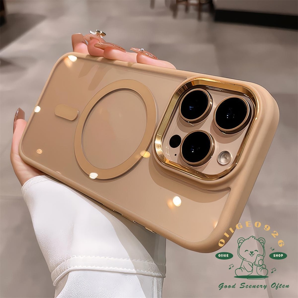 เคส iphone16 Desert สีแม่เหล็ก Liquid Skin Sense เคสโทรศัพท์ iphone16 Pro Max 15 14 เคสสําหรับเคส iPhone ซิลิโคนนุ่ม TPU + PC กันกระแทก