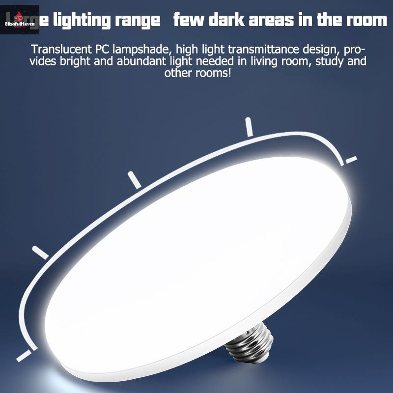 Cod หลอดไฟ LED Super Bright 12W 15W 20W 30W 50W 220V UFO ในร่ม Warm White โคมไฟตั้งโต๊ะ โรงรถใหม่