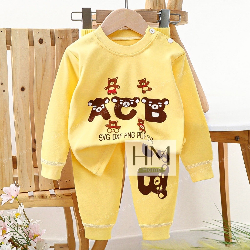 ชุดนอนแขนยาว ขายาว เสื้อผ้าเด็ก ชุดนอนกันหนาว ผ้าcotton อายุ6เดือน-3ปี - รูปที่ 7