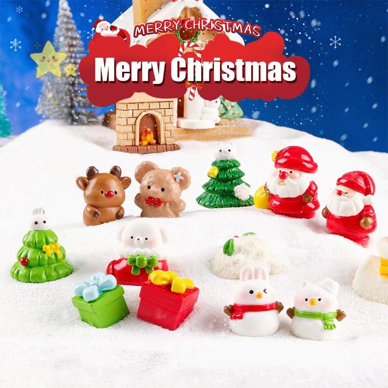[JBTH] การ์ตูนซานตาคลอส Snowman Miniature Figures น่ารักคริสต์มาสเดสก์ท็อปตกแต่ง Creative DIY อุปกรณ์ตกแต่งบ้านของขวัญ [JB]