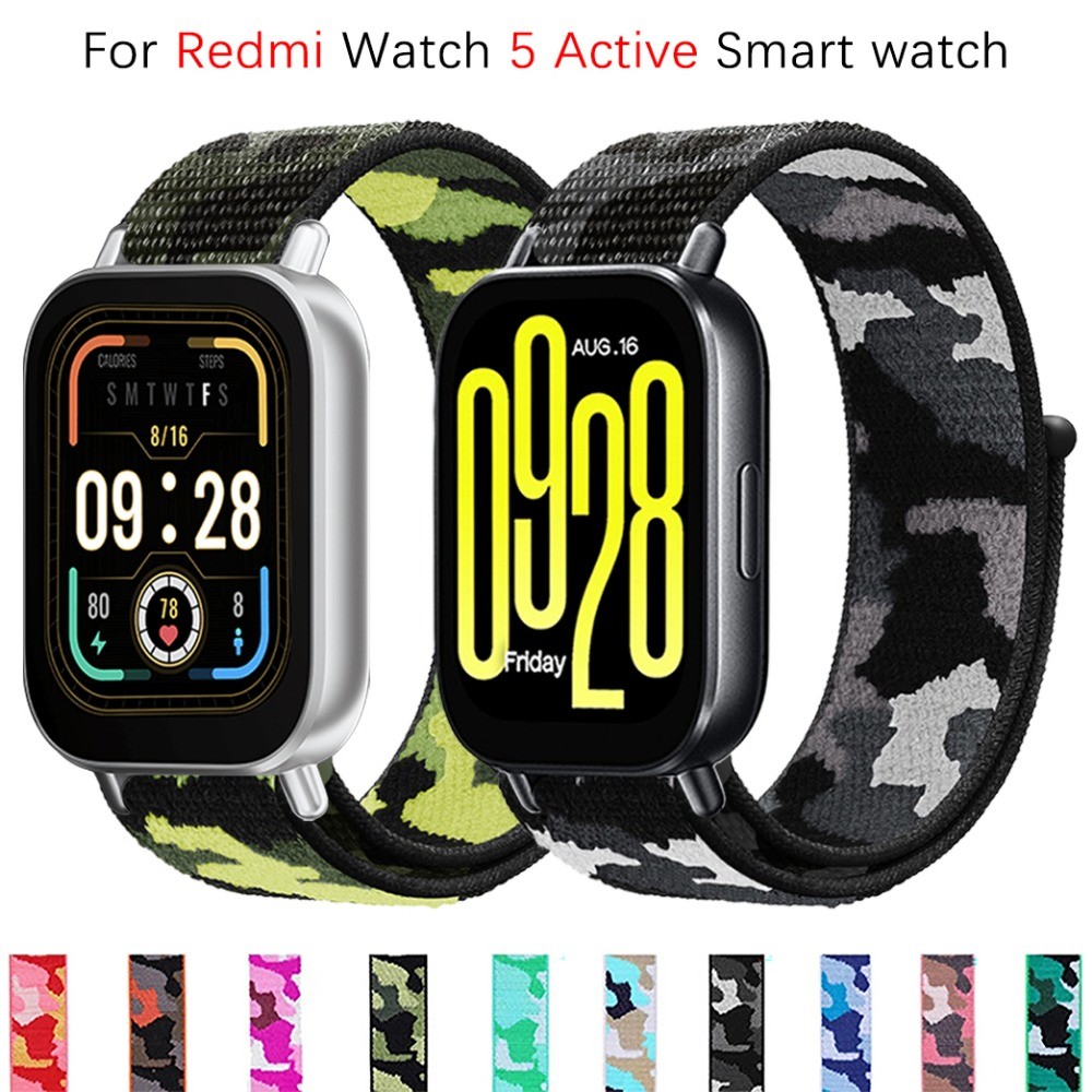 สายรัดไนลอนลายพรางสําหรับ Redmi Watch 5 Active / Redmi Watch 5 lite สมาร์ทวอท์ชเปลี่ยนสร้อยข้อมืออุปกรณ์เสริม