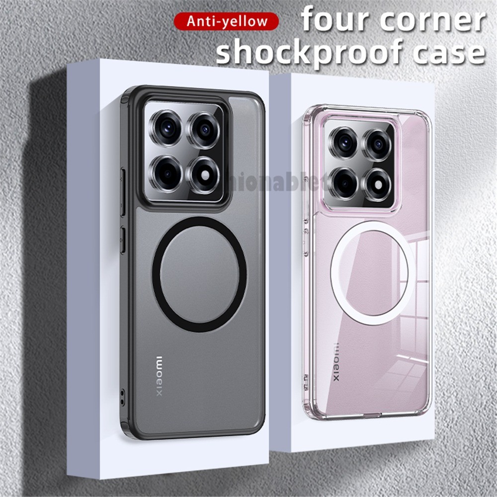 ปลอกสําหรับ Xiaomi 14T pro 14tpro 1 4 Xiaomi14T pro Xiaomi14Tpro Xiaomi14Ultra โปร่งใส TPU กันชนอะคริลิคเคสโทรศัพท์แม่เหล็กชาร์จไร้สายเกราะกันกระแทกปกหลัง