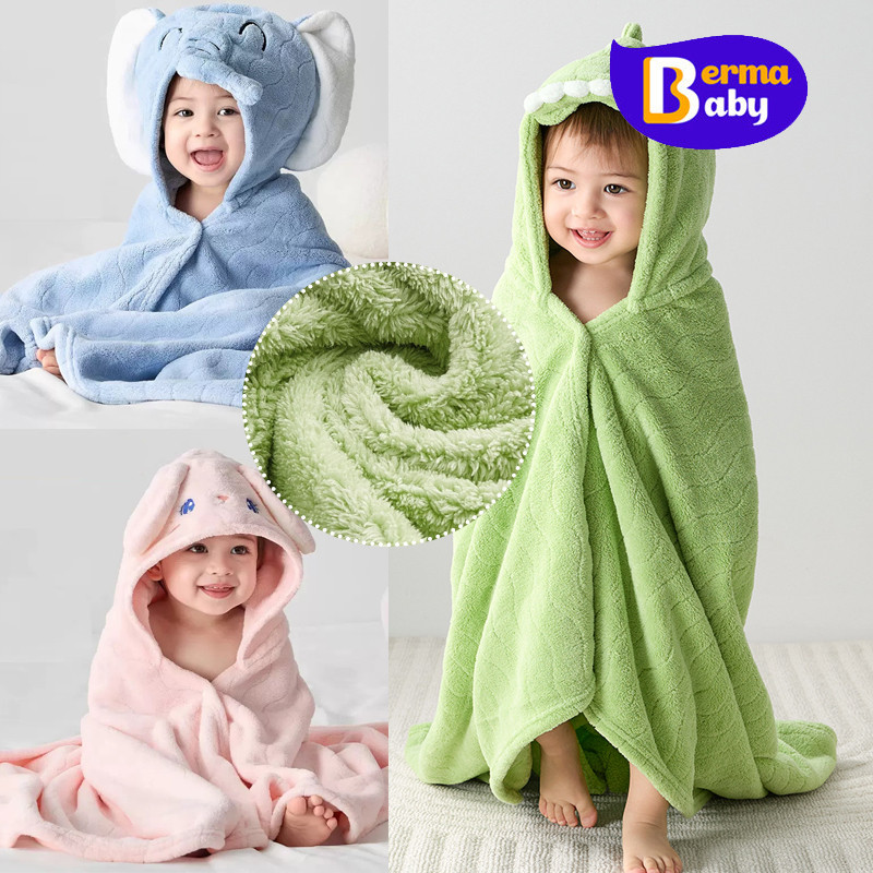 Berma Baby ผ้าห่อตัวเด็ก ผ้าห่อตัวเนื้อนาโน ผ้าห่อตัวทารก ผ้าห่อตัวเด็กลายการ์ตูนน่ารักๆ 70*140cm