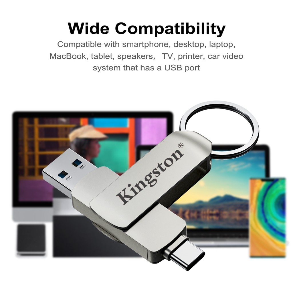 แฟลชไดรฟ์ USB OTG ของ Kingston Type-C 1TB 2TB แฟลชไดรฟ์ USB ความเร็วสูง OTG ไดรฟ์ปากการองรับ iPhone15/16