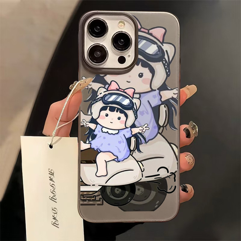 เคสโทรศัพท์มือถืออะคริลิคใส For iPhone 15 14 11 13 12ProMax X XS 7 8Plus สาวไฟฟ้ากันกระแทก ส่งจากไทยสินค้า