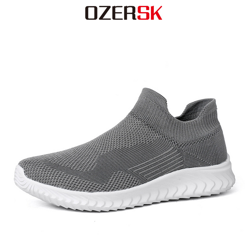 Ozersk แฟชั่นถุงเท้าผู้ชายรองเท้าสบายรองเท้าผ้าใบระบายอากาศน้ําหนักเบา Slip-On รองเท้าลําลองทุกวันผู้ชายขนาด 39-46