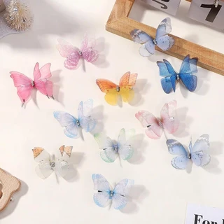 5pcs ใหม่น่ารักเจ้าหญิงตาข่าย Double-layer ผีเสื้อน่ารักสาว Hairpins เด็ก Headwear Hairgrip กิ๊บติดผมอุปกรณ์เสริมผม
