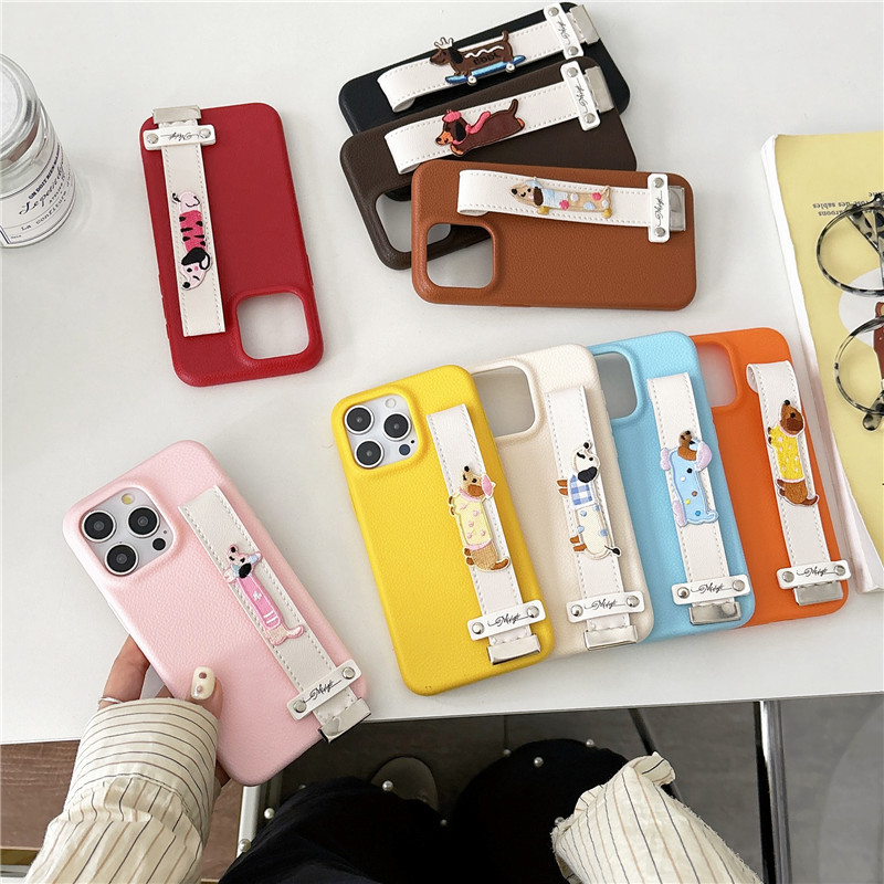 Iphone 16 Pro max 15 Pro max เคสโทรศัพท์วัสดุ TPU เย็บปักถักร้อย dachshund