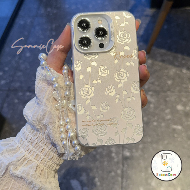 กลวง เคสไอโฟน IPhone 11 13 7 Plus 14 15 16 12 Pro Max XS X XR Max 6 8 7 Plus SE 2020 โรส น่ารักจัง แฟชั่น โรแมนติก เคส