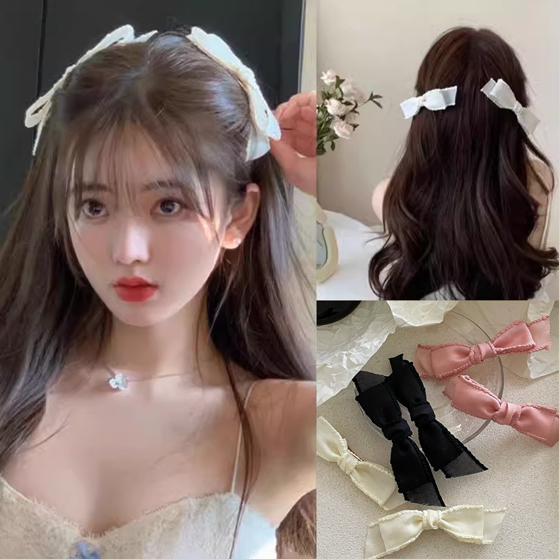 กิ๊บติดผมหน้าผาก โบว์ เจ้าหญิงเกาหลี น่ารัก ย้อนยุค เครื่องประดับผม สําหรับผู้หญิง