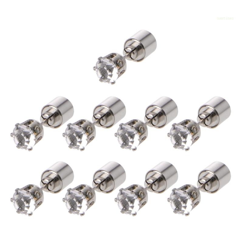 San* Niche Crown Lights Ear Stud Stylish ต่างหูเพชรเงา LED เปลี่ยนสีสตั๊ดของขวัญต่างหูสําหรับคู่วาเลนไทน์