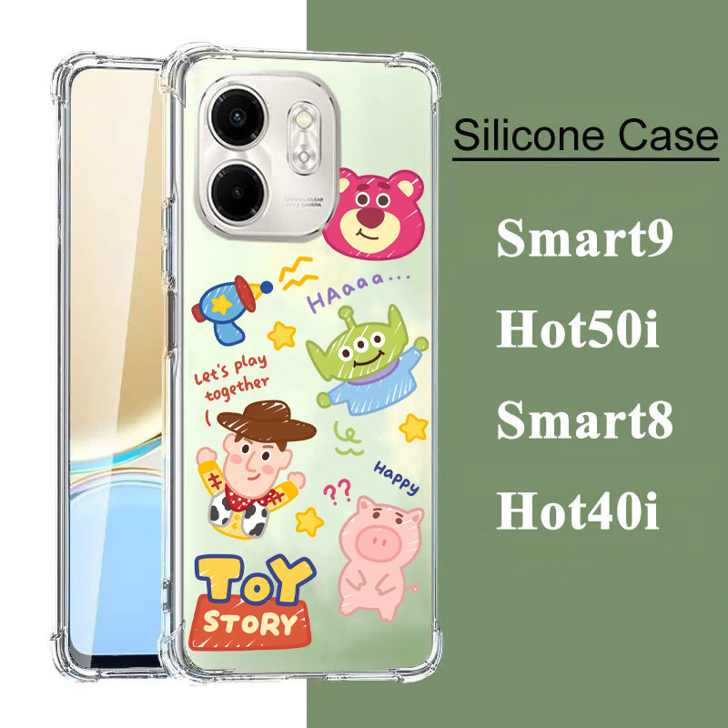 เคสใส ลายการ์ตูน น่ารัก สำหรับ infinix Smart9 Hot50i Smart8 Hot40i Hot 30i 20s Hot12i Smart7 Smart 5 6 เคสโทรศัพท์มือถือ