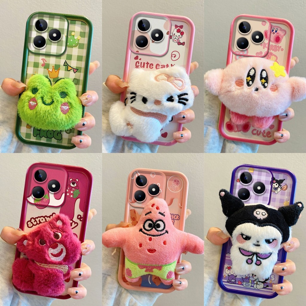 เคส Realme C51,C53,Note 50 การ์ตูน Kuromi/Patrick Star/Lots-o-Huggin Bear/Frog/Kirby/Hello Kitty เคสโทรศัพท์, เคสซิลิโคนแบบนุ่ม