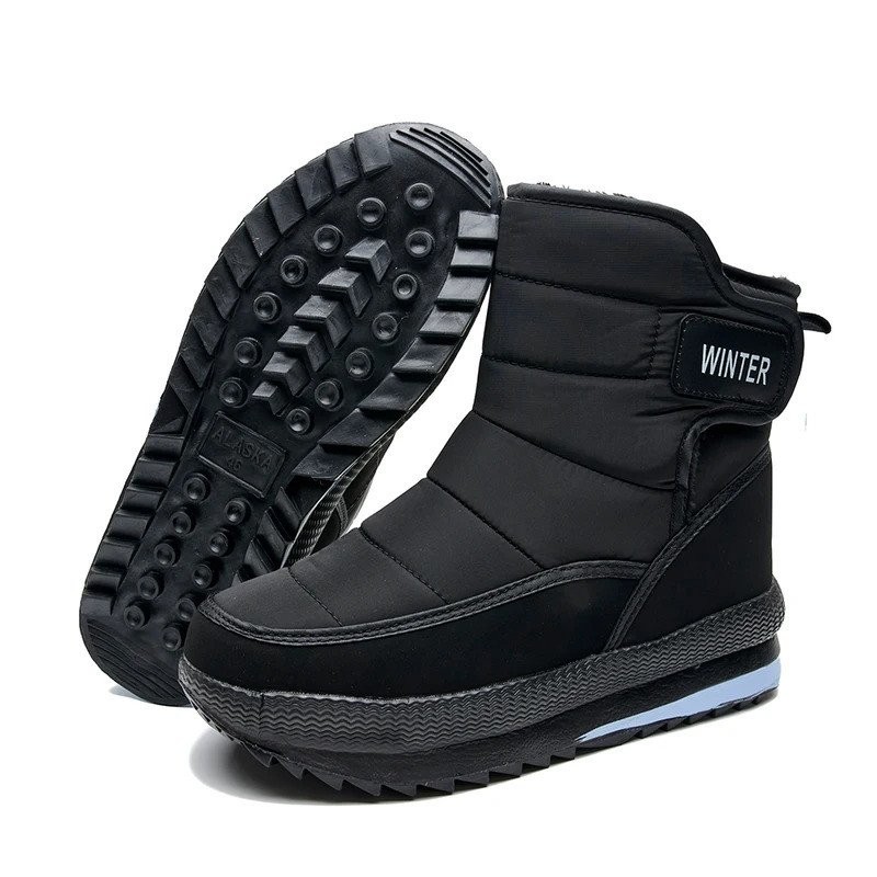ฤดูหนาวผู้ชายบู๊ทส์รองเท้าหิมะข้นบวกกำมะหยี่อบอุ่นกันน้ำลื่นกลางแจ้งรองเท้าข้อเท้าสบายๆ39-46ผู้ชายรองเท้าผ้าฝ้าย0LHY