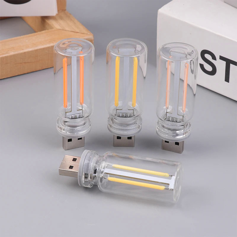 Retro USB LED Filament Touch Dimming Bulb 5V Retro LED Edison Bulb Night Light Camping Incandescent 