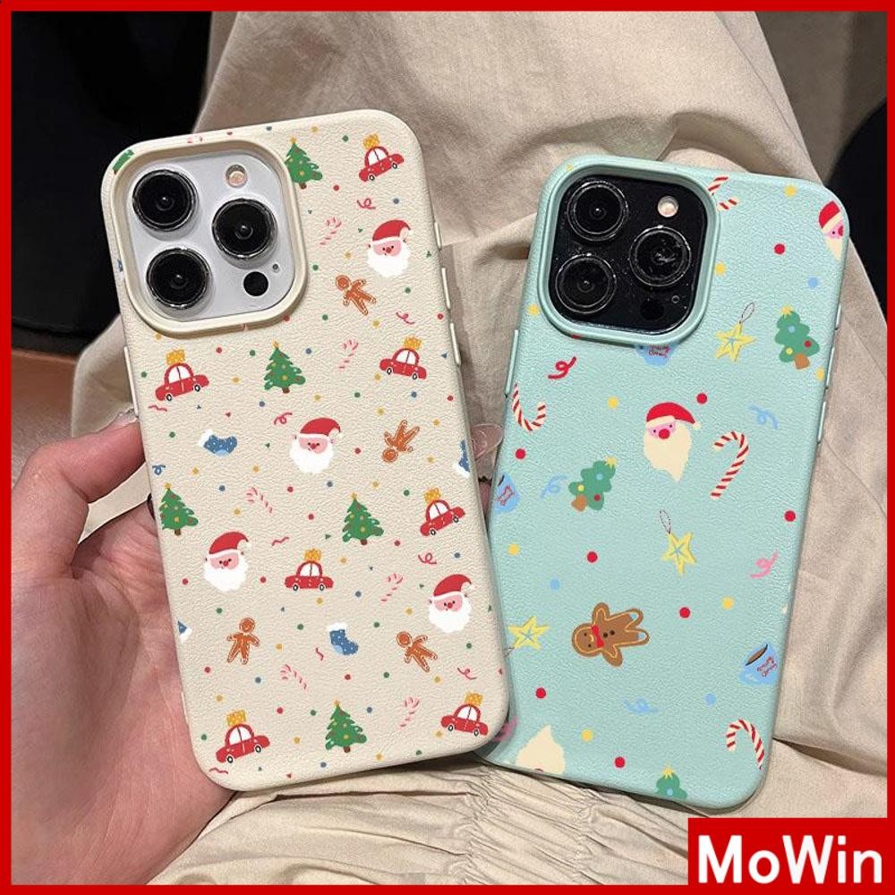 Movin - เคส iPhone 16 Pro Max iPhone 11 เคสหนังเนื้อนิ่มสีแคนดี้ TPU คริสต์มาสที่น่ารัก Compatible With iPhone15 Pro max 14 13 12 Pro max XS XR 7 Plus 8 Plus