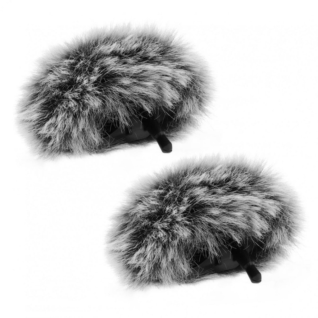 2 ชิ้นสีเทาไมโครโฟนกระจกเหมาะสําหรับ DJI MIC 2, ไมโครโฟน Furry Wind Muff โฟม